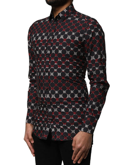 Dolce &amp; Gabbana Mehrfarbiges langärmliges Hemd aus Baumwolle in GOLD