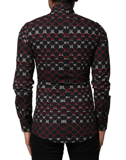 Dolce &amp; Gabbana Mehrfarbiges langärmliges Hemd aus Baumwolle in GOLD