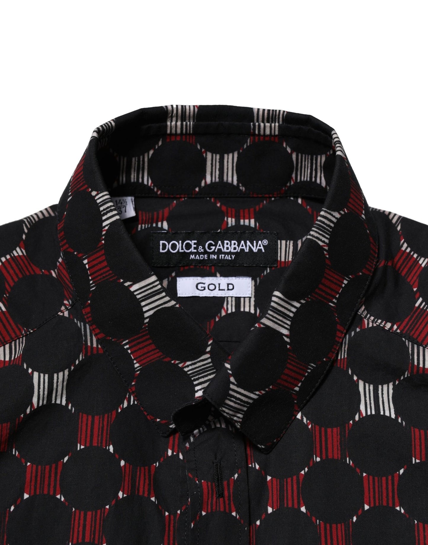 Dolce &amp; Gabbana Mehrfarbiges langärmliges Hemd aus Baumwolle in GOLD