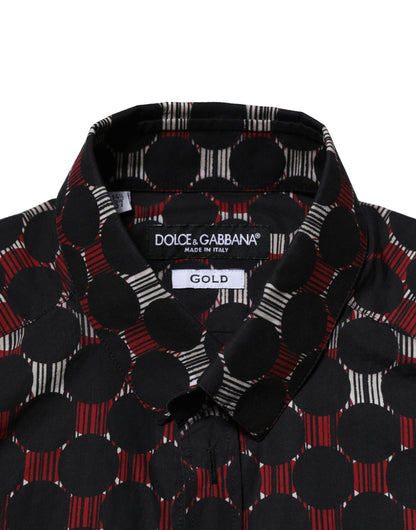 Dolce &amp; Gabbana Mehrfarbiges langärmliges Hemd aus Baumwolle in GOLD