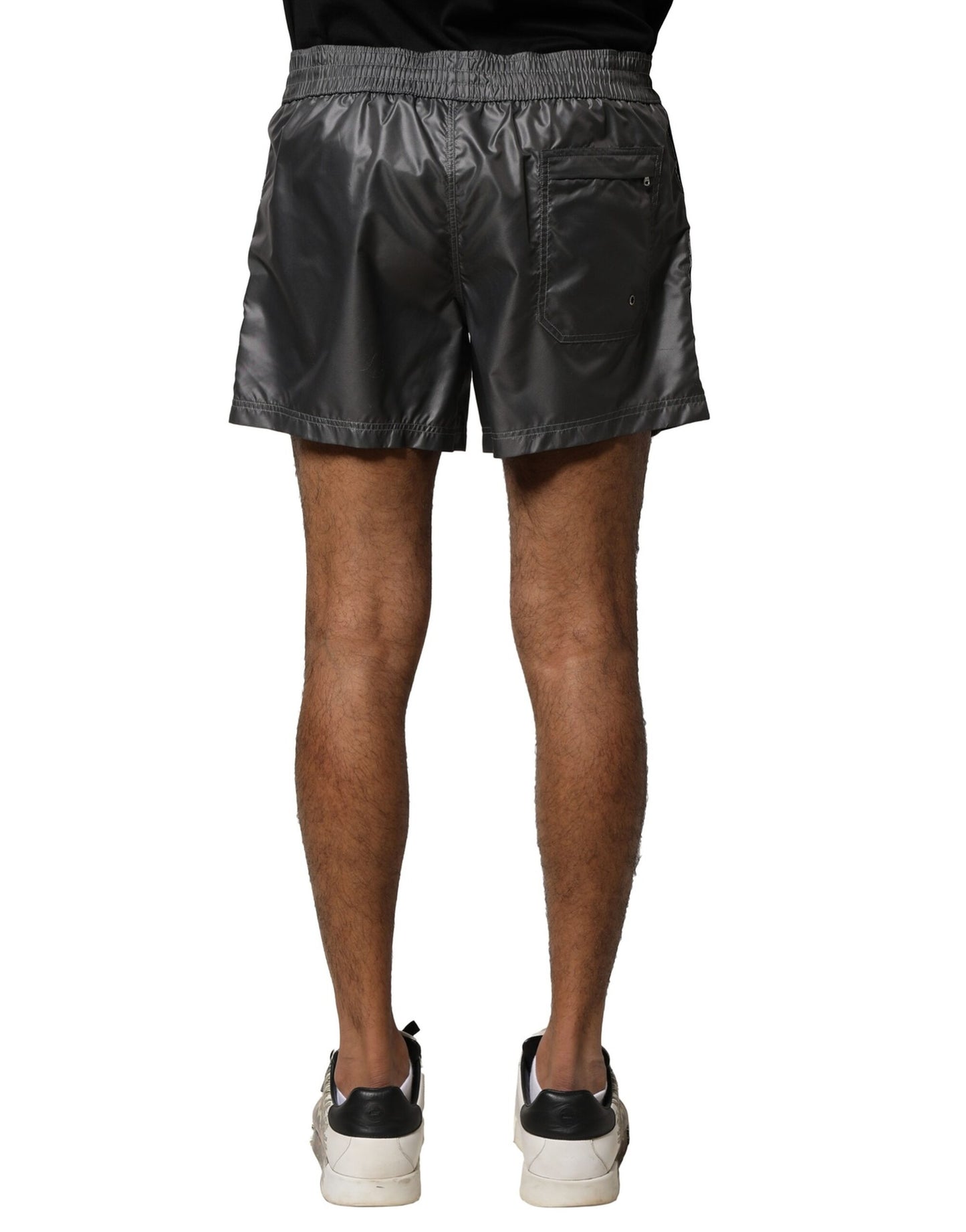 Dolce &amp; Gabbana – Graue, lässige Bermudashorts aus Polyester mit mittlerer Taille