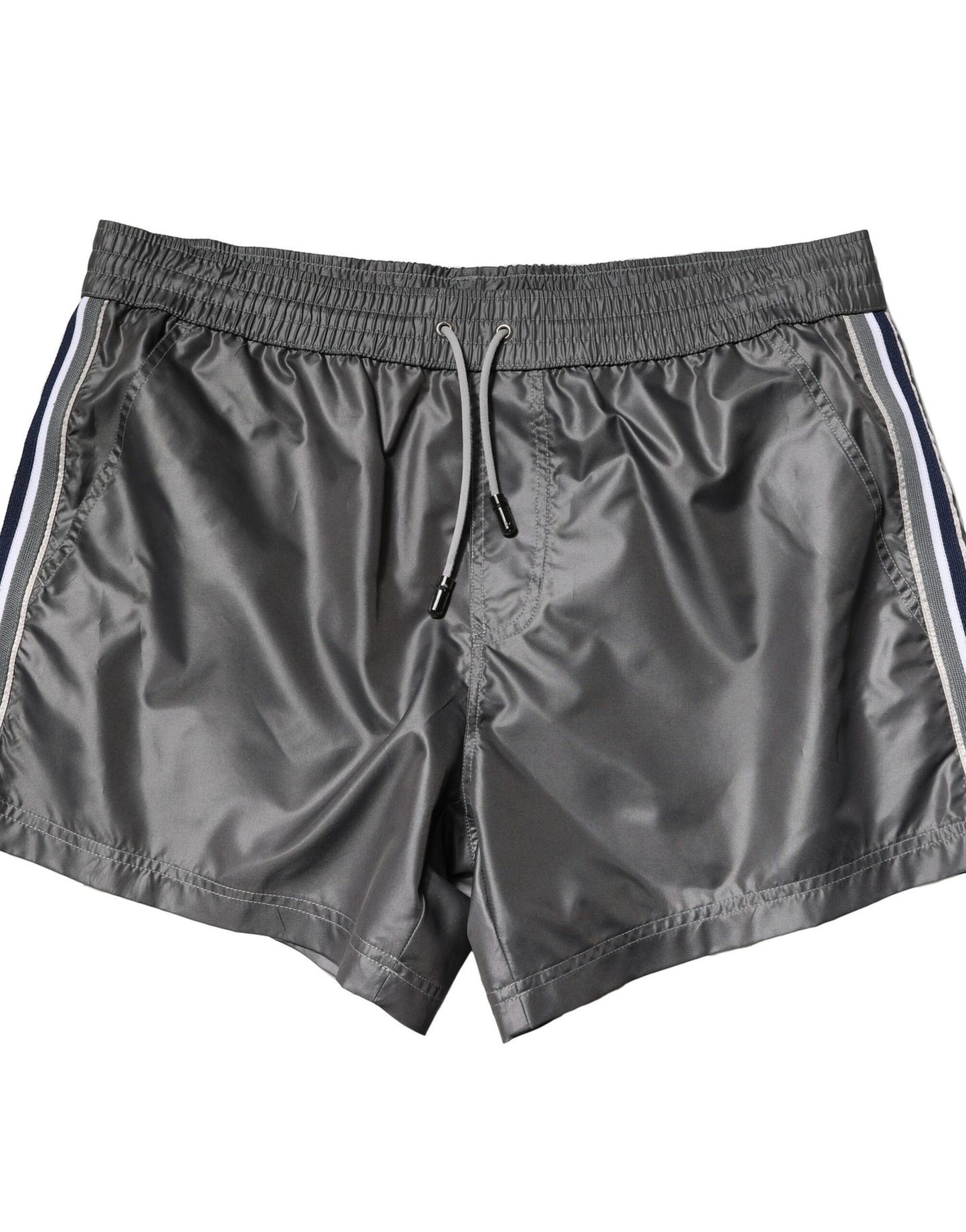 Dolce &amp; Gabbana – Graue, lässige Bermudashorts aus Polyester mit mittlerer Taille