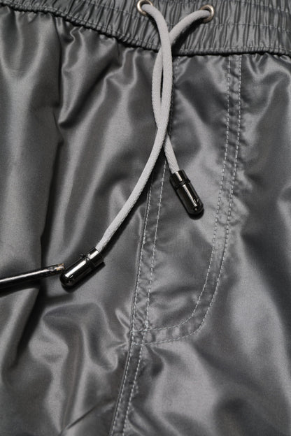 Dolce &amp; Gabbana – Graue, lässige Bermudashorts aus Polyester mit mittlerer Taille