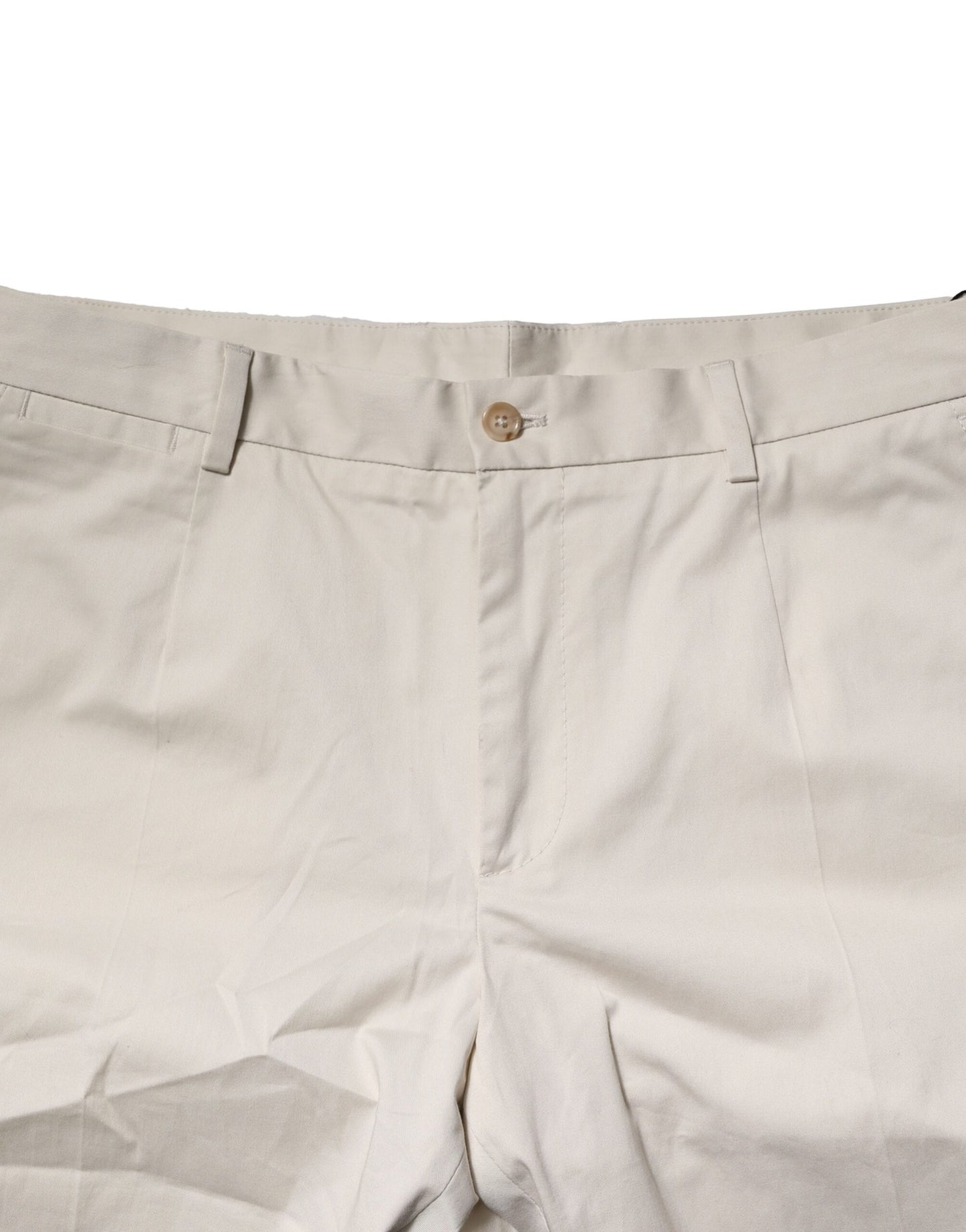 Dolce &amp; Gabbana – Beige Bermudashorts aus Baumwollstretch mit mittlerer Taille