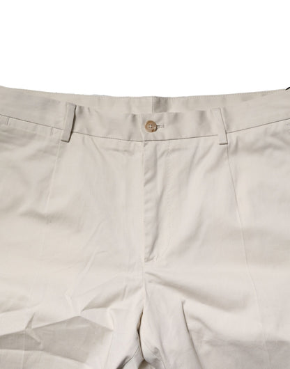 Dolce &amp; Gabbana – Beige Bermudashorts aus Baumwollstretch mit mittlerer Taille