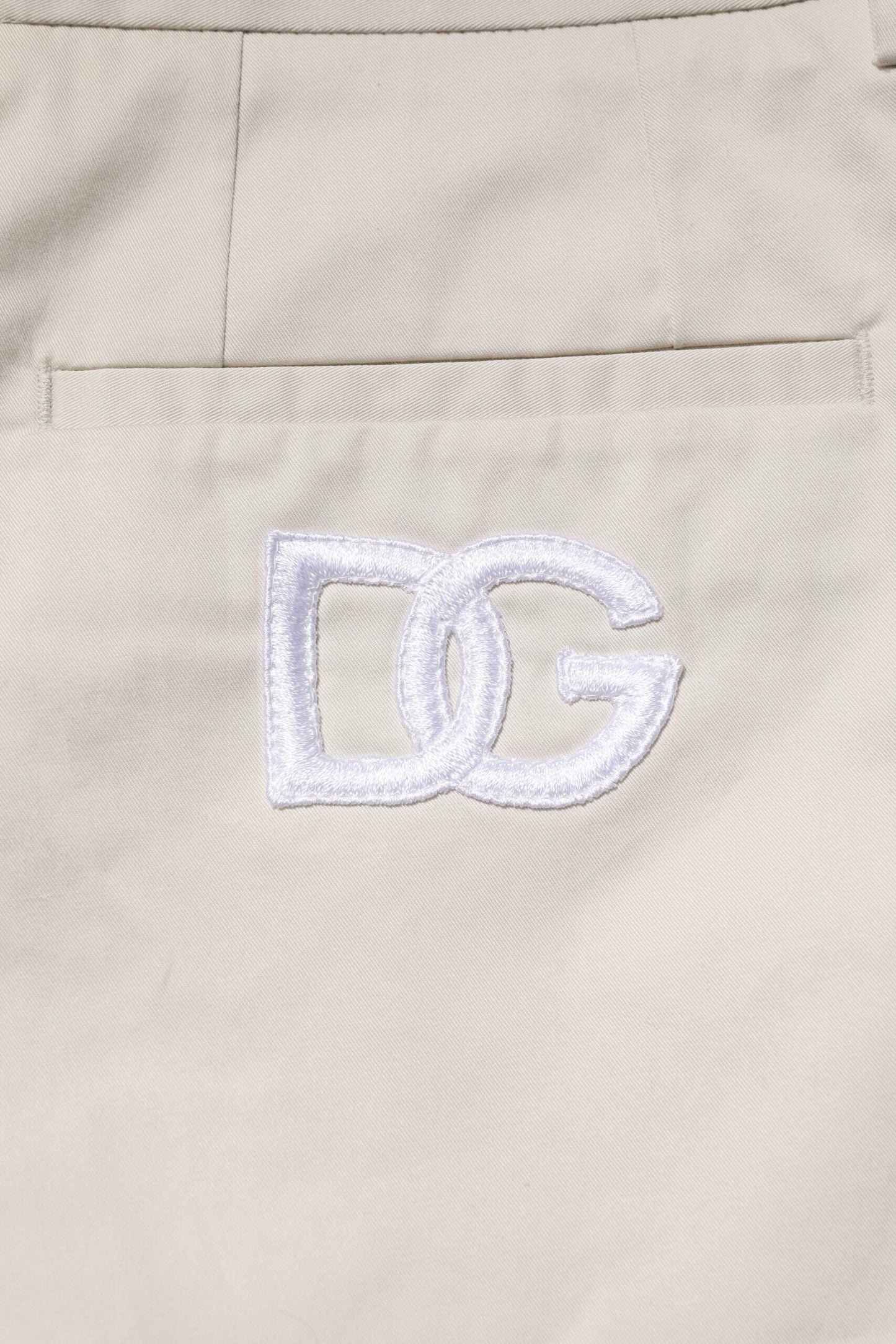 Dolce &amp; Gabbana – Beige Bermudashorts aus Baumwollstretch mit mittlerer Taille
