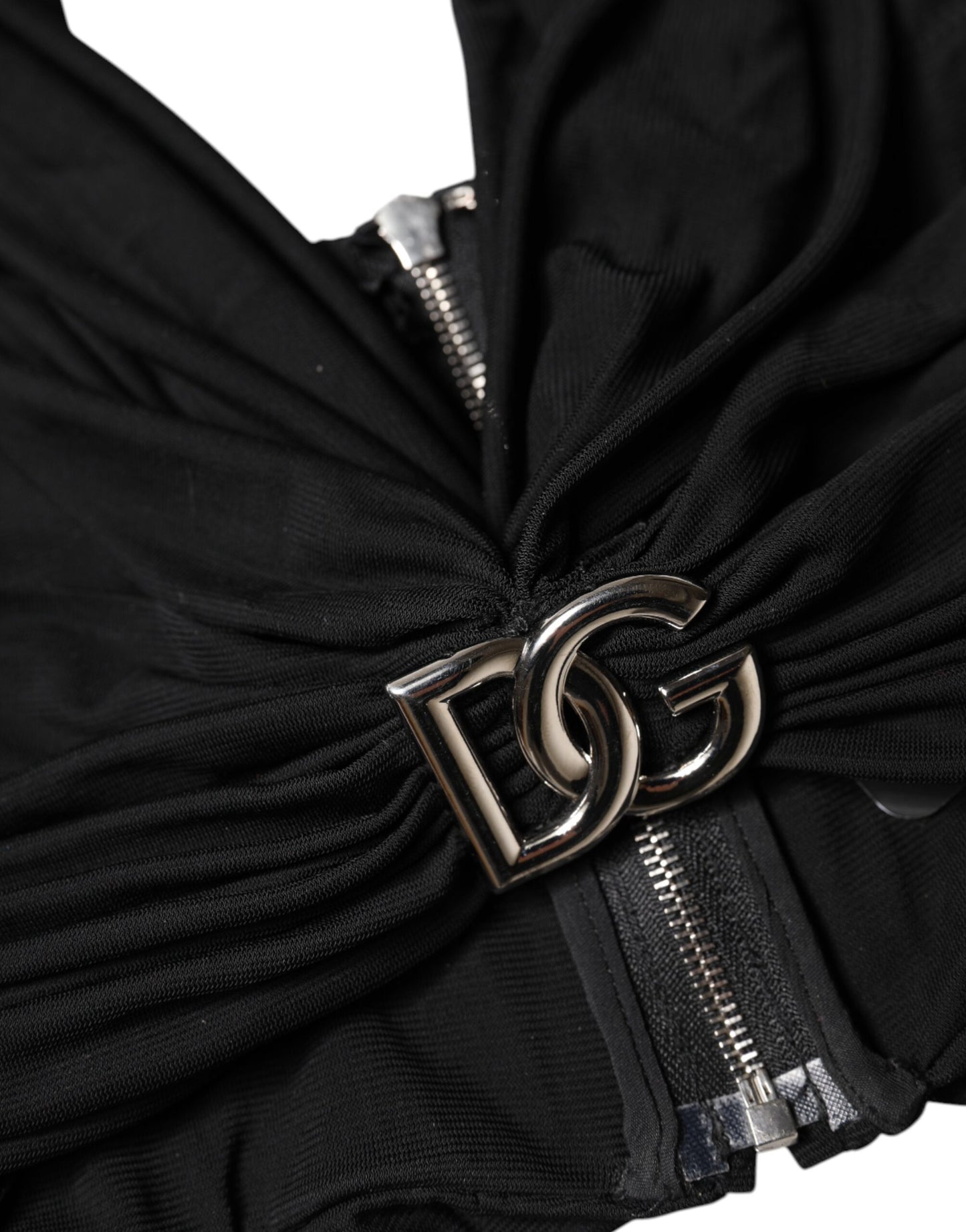 Dolce &amp; Gabbana – Schwarzes, kurzes Neckholder-Bustier-Oberteil aus Viskose