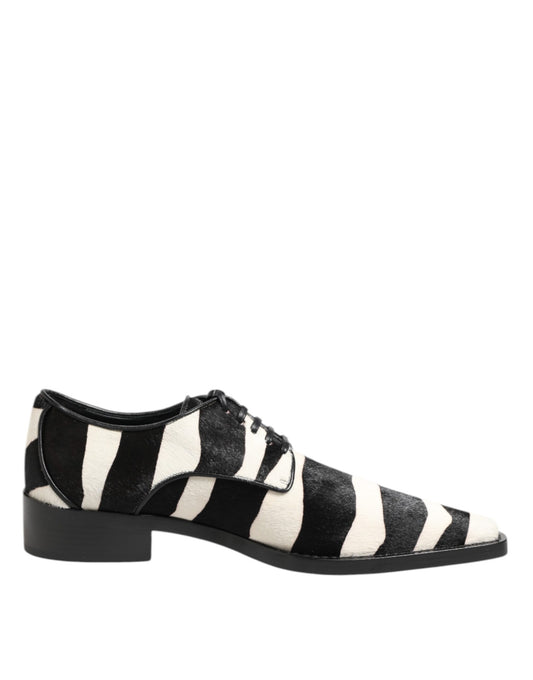 Dolce &amp; Gabbana Abendschuhe aus Ponyfell in Schwarz und Weiß mit Zebramuster