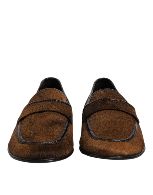 Dolce &amp; Gabbana – Braune Slipper aus Leder für Herren
