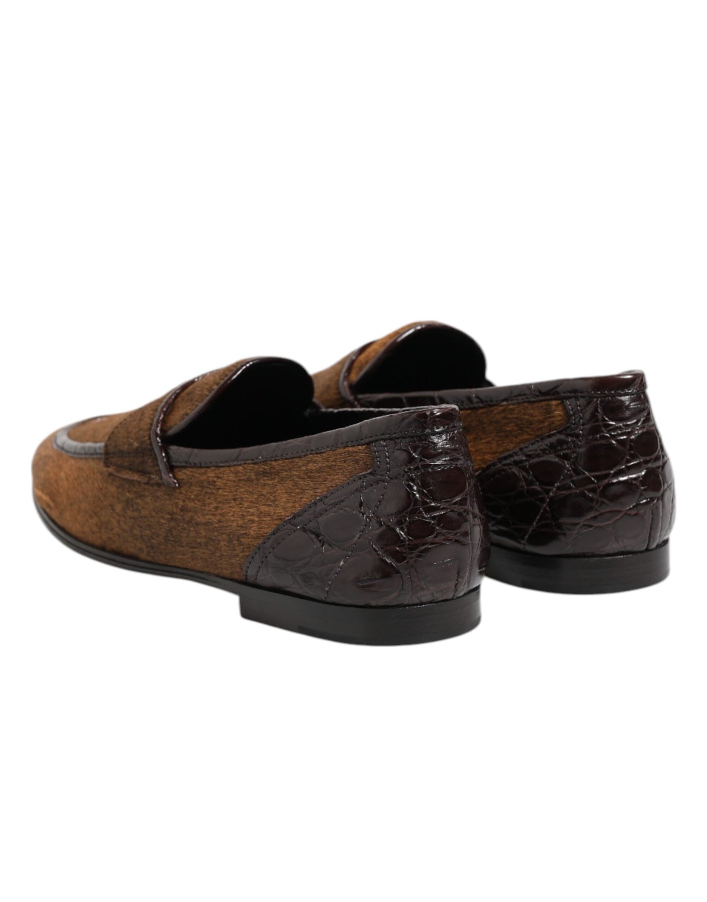 Dolce & Gabbana Brown Loafers Leather Slip On Men Dress Shoes