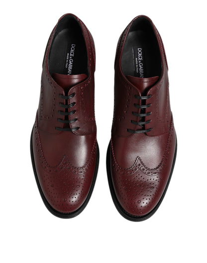 Dolce &amp; Gabbana – Braune Derby-Schnürschuhe aus Leder