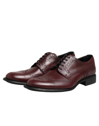 Dolce &amp; Gabbana – Braune Derby-Schnürschuhe aus Leder