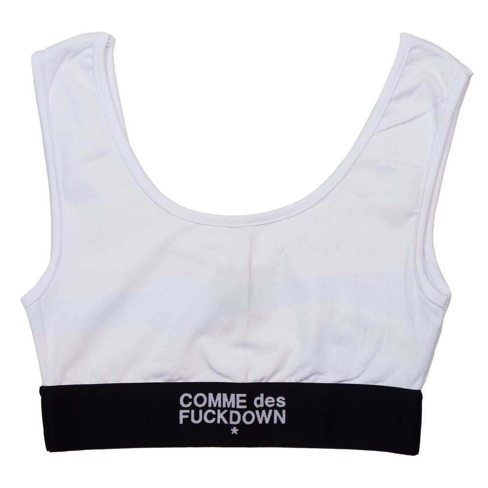 Comme Des Fuckdown Weißes Baumwoll-Damen-Top