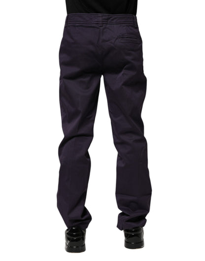 Incotex Dark Purple Mid Waist Casual Straight Pants