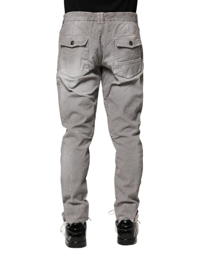 Balmain – Hellgraue, verwaschene Skinny-Fit-Jeans für Herren