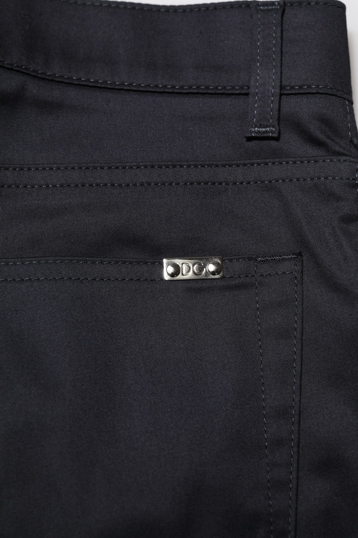 Dolce &amp; Gabbana – Schwarze Skinny-Hose aus Baumwolle mit mittlerer Taille