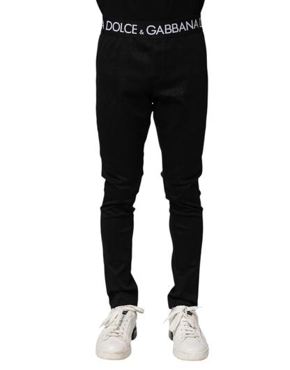 Dolce &amp; Gabbana Schwarze Skinny-Jogginghose aus Nylon für Herren