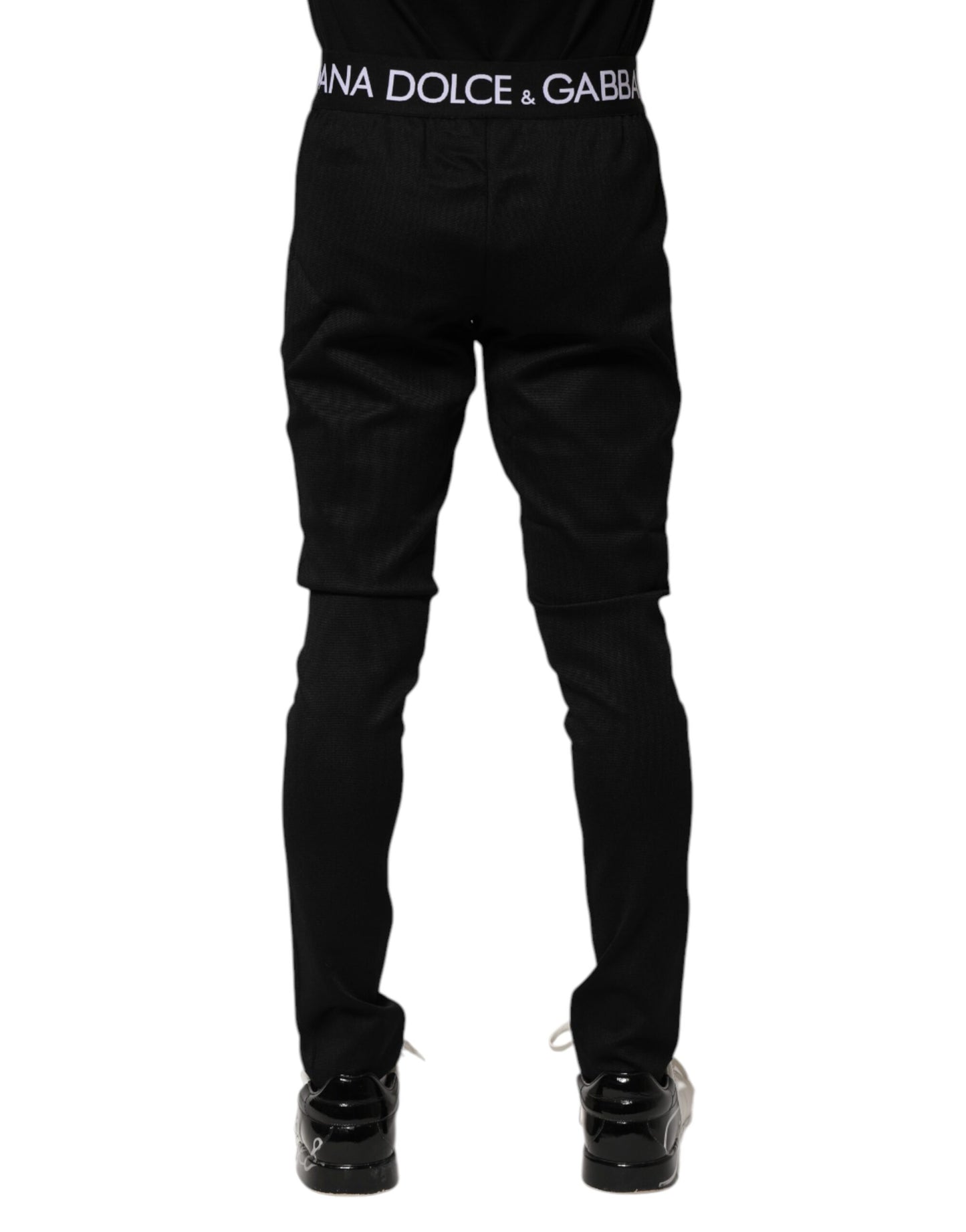 Dolce &amp; Gabbana Schwarze Skinny-Jogginghose aus Nylon für Herren