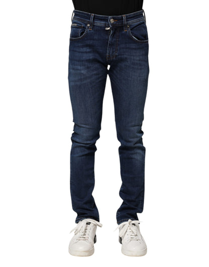Dolce &amp; Gabbana Dunkelblaue Skinny-Jeans aus Baumwolle