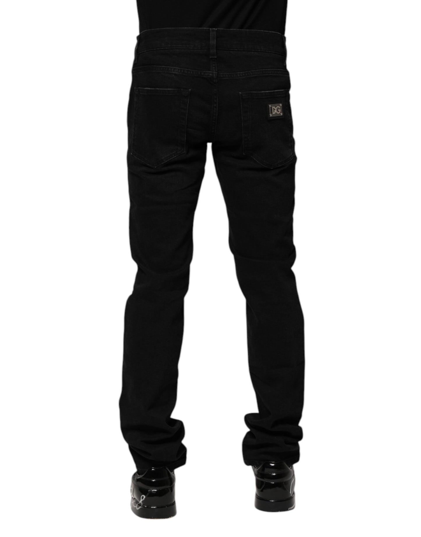 Dolce & Gabbana Black Cotton Skinny Men Denim Jeans