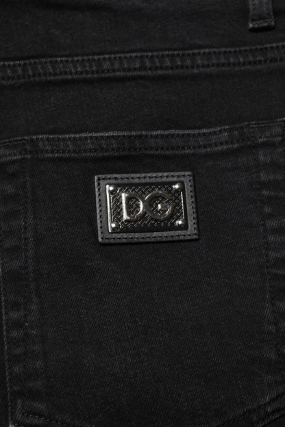 Dolce & Gabbana Black Cotton Skinny Men Denim Jeans