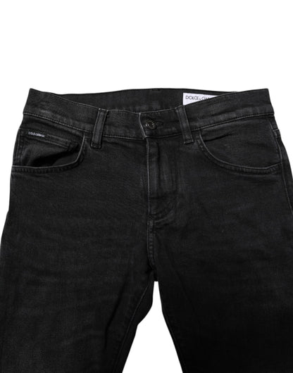 Dolce & Gabbana Black Cotton Skinny Men Denim Jeans