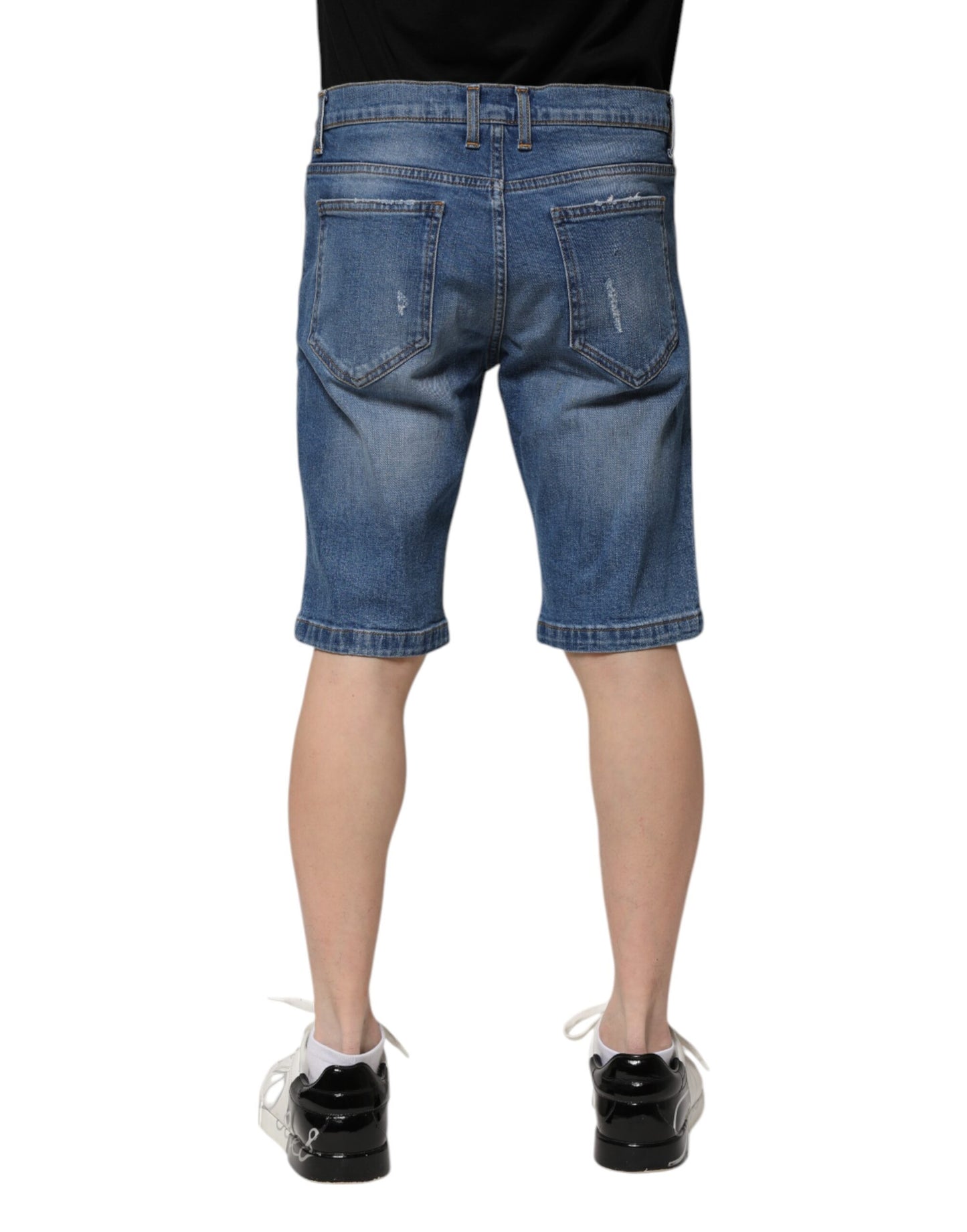 Dolce &amp; Gabbana – Blaue Bermudashorts aus Baumwollstretch für Herren