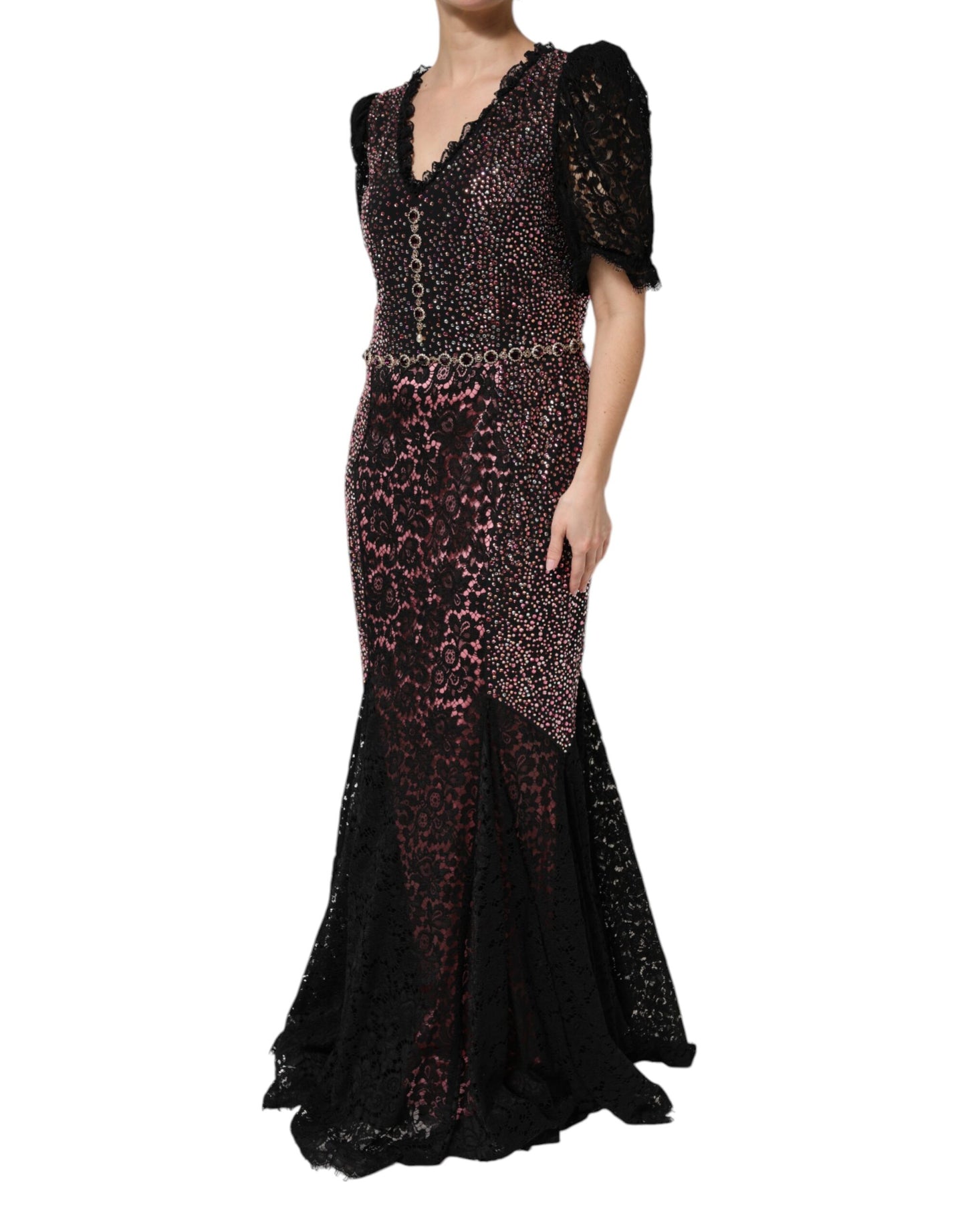 Dolce &amp; Gabbana – Mehrfarbiges, verziertes Meerjungfrauenkleid