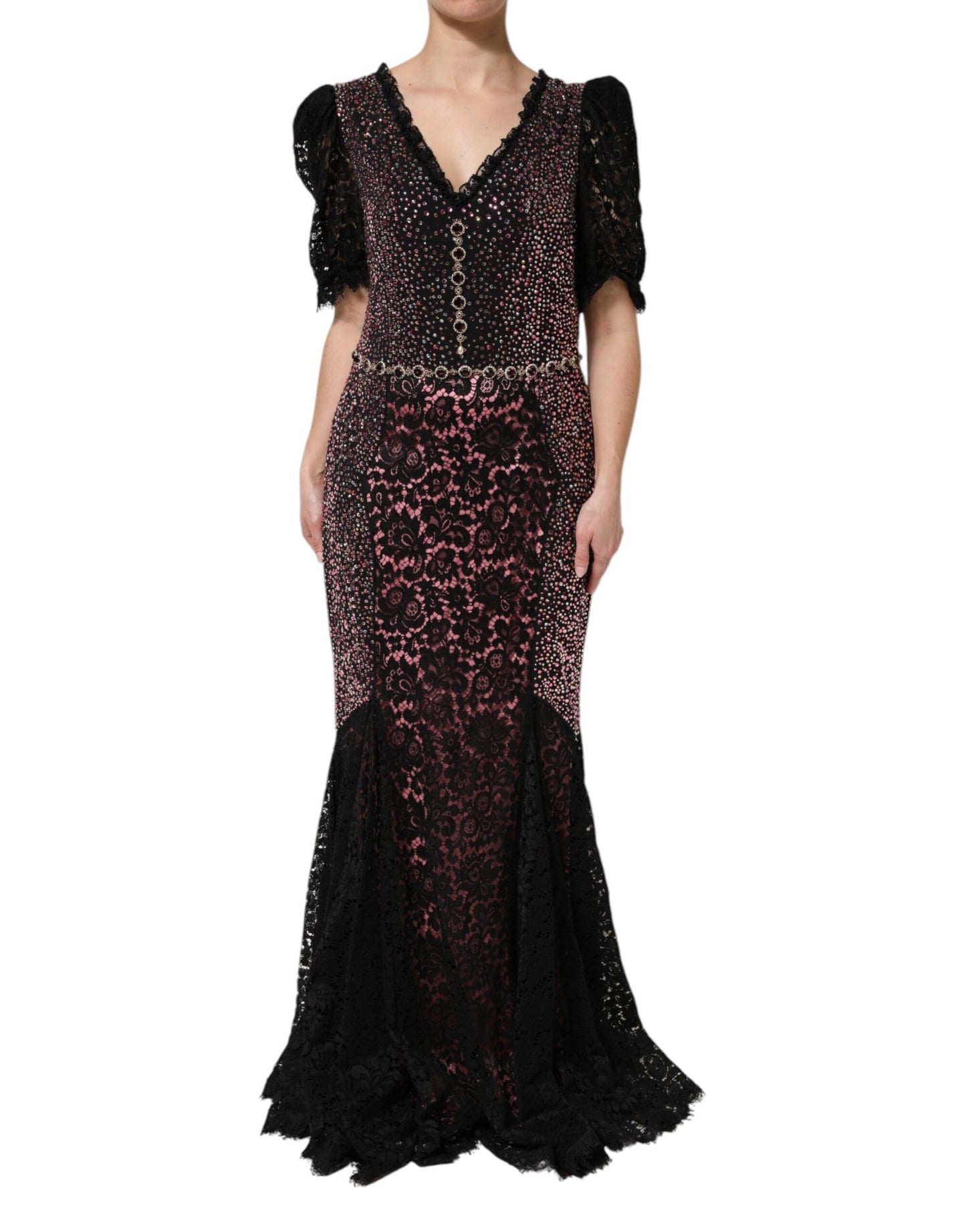 Dolce &amp; Gabbana – Mehrfarbiges, verziertes Meerjungfrauenkleid