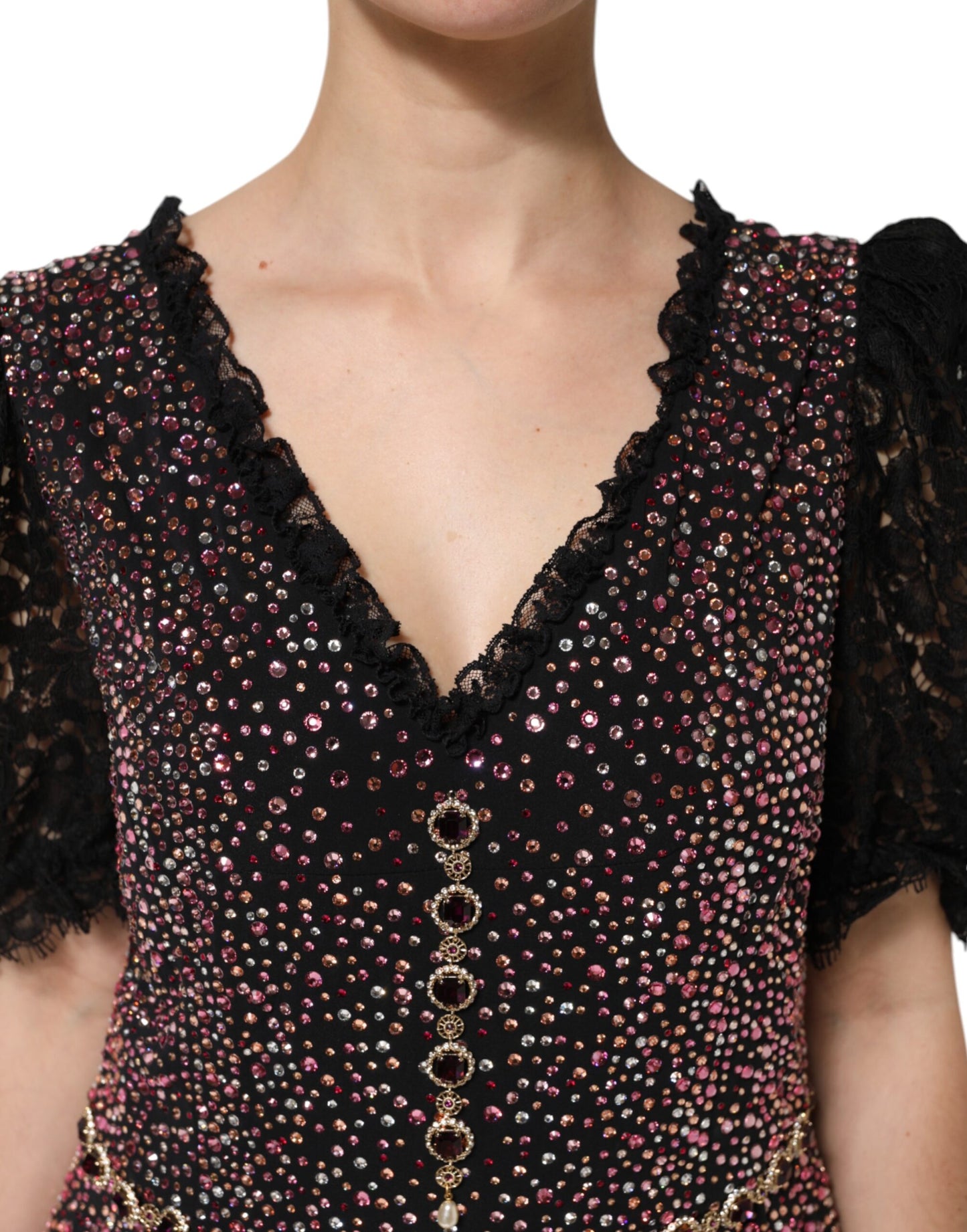 Dolce &amp; Gabbana – Mehrfarbiges, verziertes Meerjungfrauenkleid