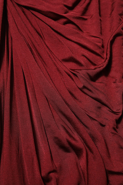 Dolce & Gabbana Red Viscose Fitted One Shoulder Midi Dress