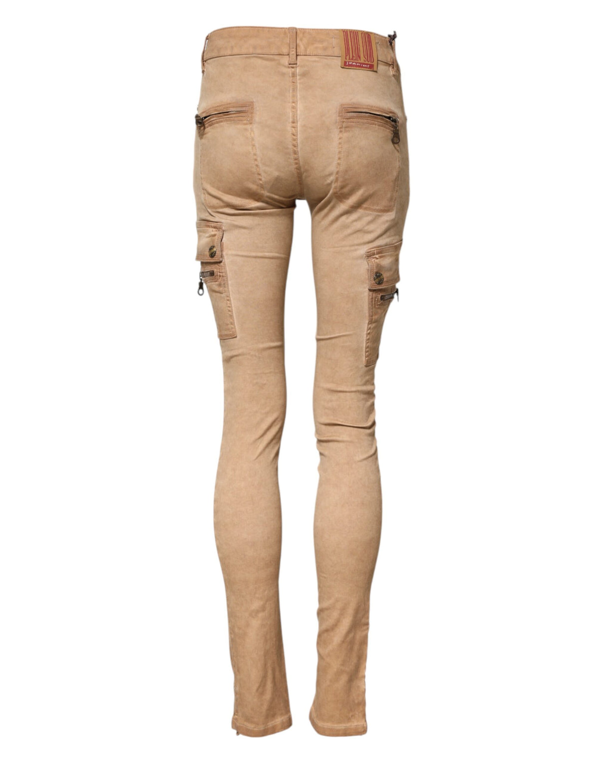 PLEIN SUD – Enge Jeans aus Baumwolle mit mittlerer Taille in Braun