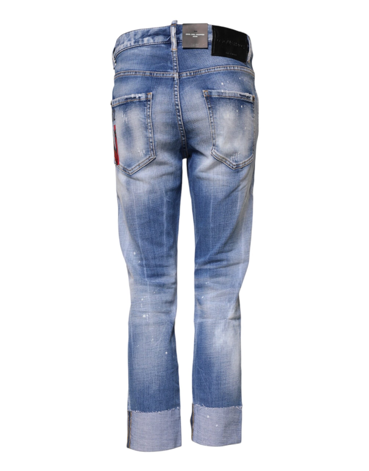 Dsquared² – Blaue Skinny-Jeans aus verwaschener Baumwolle mit mittlerer Taille