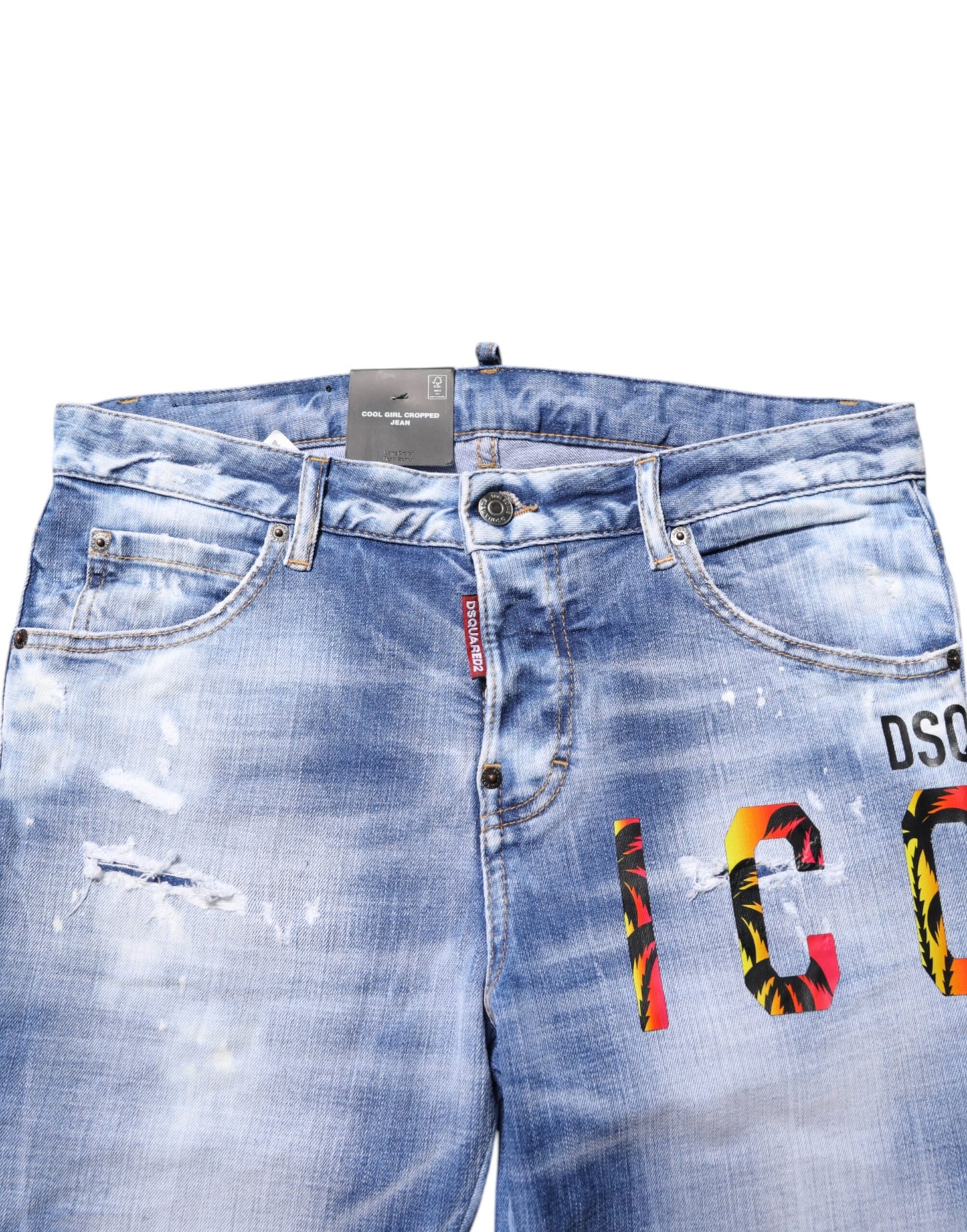Dsquared² – Blaue Skinny-Jeans aus verwaschener Baumwolle mit mittlerer Taille
