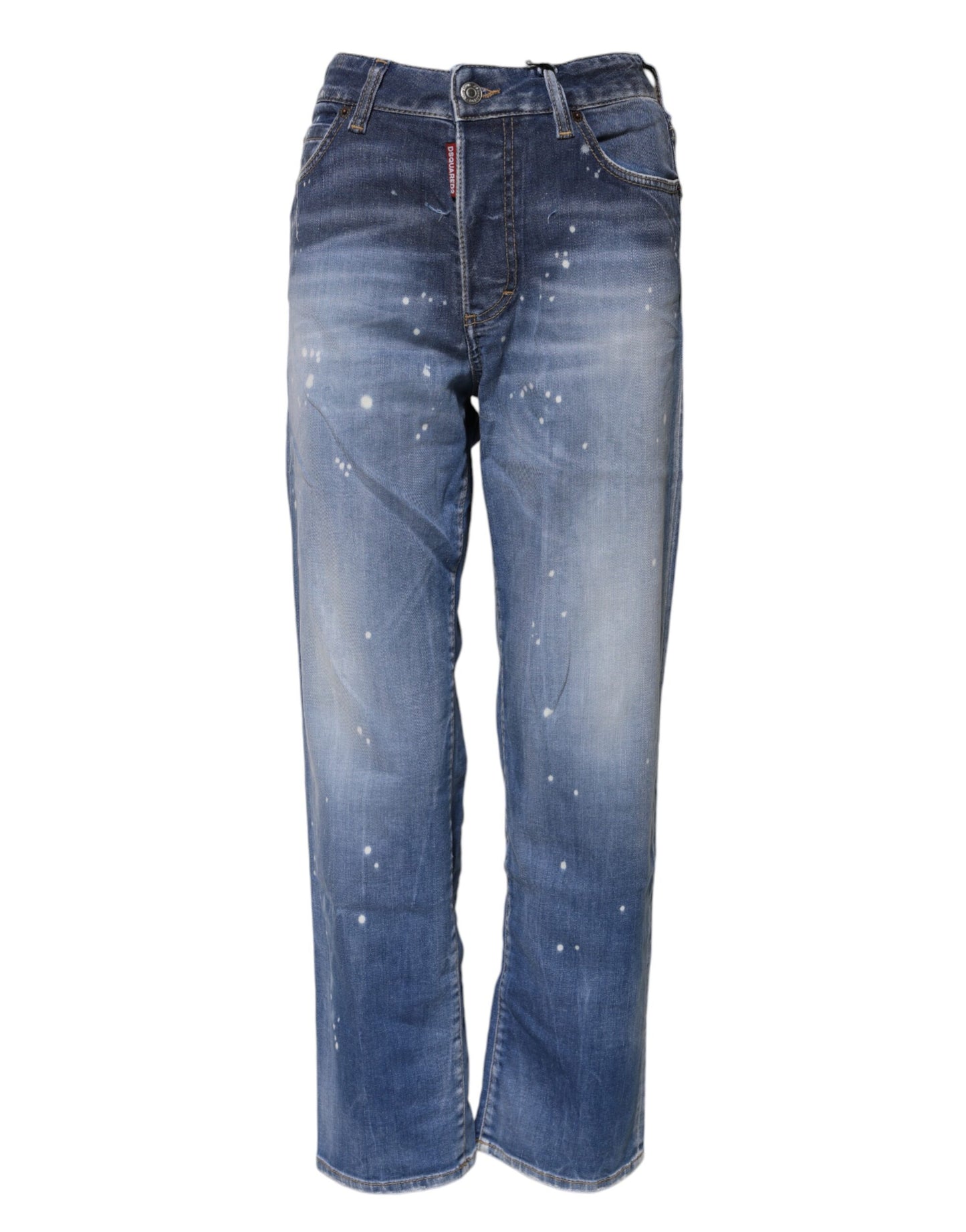 Dsquared² – Blaue, verwaschene Jeans aus Baumwolle mit mittlerer Taille und geradem Bein