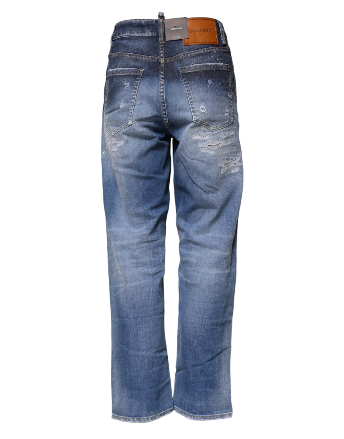 Dsquared² – Blaue, zerfetzte Jeans aus Baumwolle mit mittlerer Taille und geradem Schnitt
