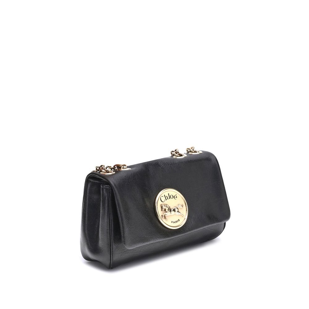 Chloé Schultertasche aus schwarzem Kalbsleder (Bos Taurus)