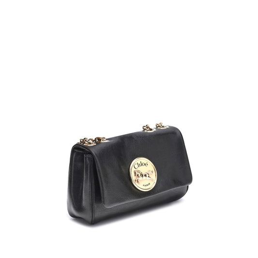 Chloé Schultertasche aus schwarzem Kalbsleder (Bos Taurus)