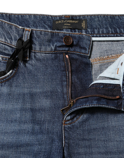 Dolce &amp; Gabbana – Zerfetzte Boyfriend-Jeans aus blauer Baumwolle