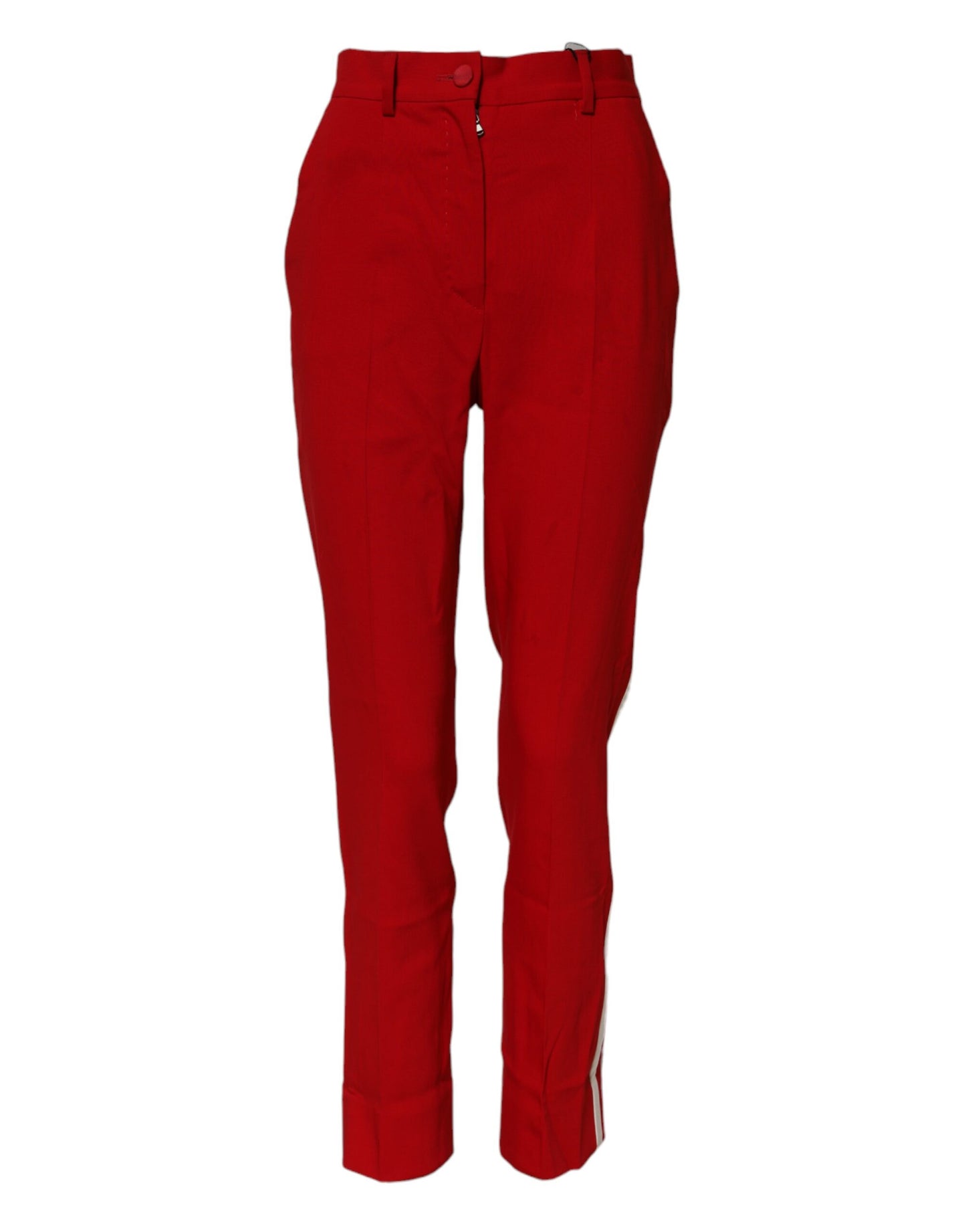 Dolce &amp; Gabbana – Karottenhose aus roter Wolle mit mittlerer Taille