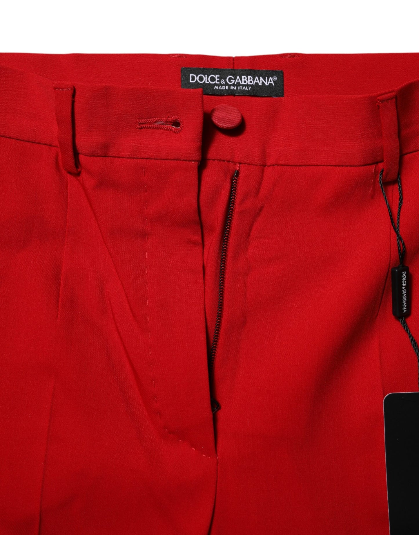 Dolce &amp; Gabbana – Karottenhose aus roter Wolle mit mittlerer Taille