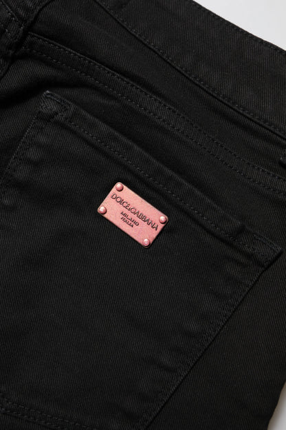 Dolce &amp; Gabbana – Schwarze Skinny-Jeans aus Baumwolle mit mittlerer Taille