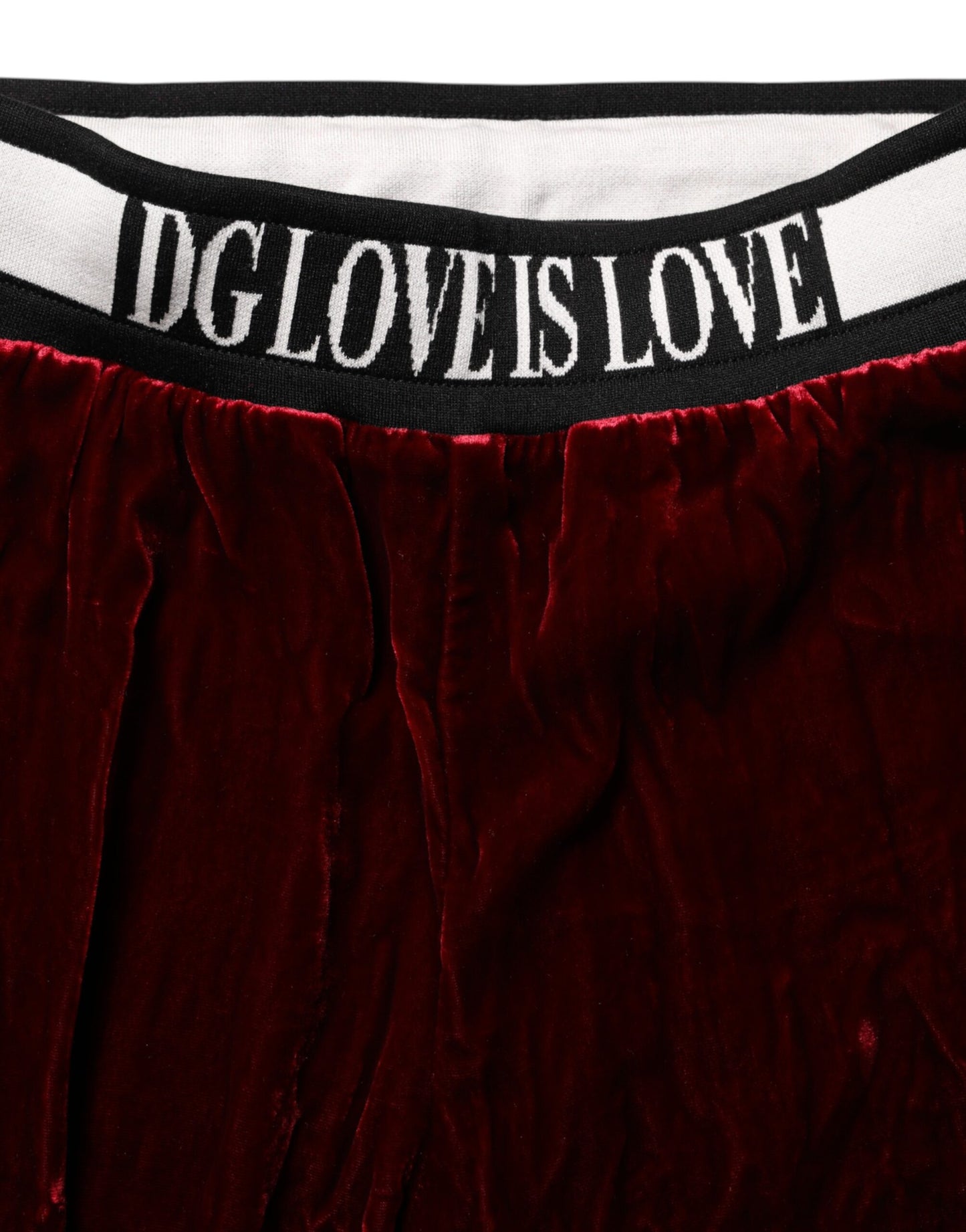 Dolce &amp; Gabbana – Rote Viskose-Hose mit DG-Logo und mittlerer Taille