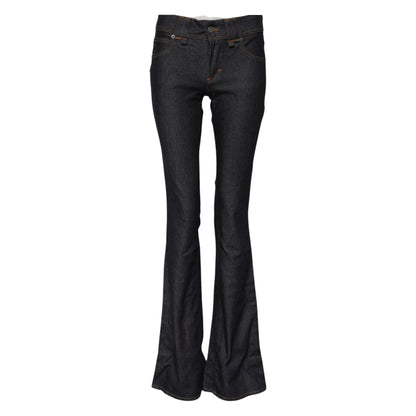 John Galliano Blue Mid Waist Cotton Wide Leg Denim Jeans