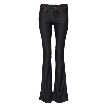 John Galliano – Blaue Jeans aus Baumwolle mit weitem Bein und mittlerer Taille