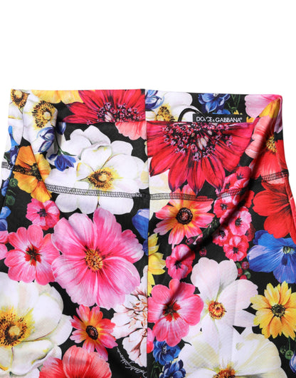Dolce &amp; Gabbana Leggings mit mehrfarbigem Blumenmuster und hoher Taille