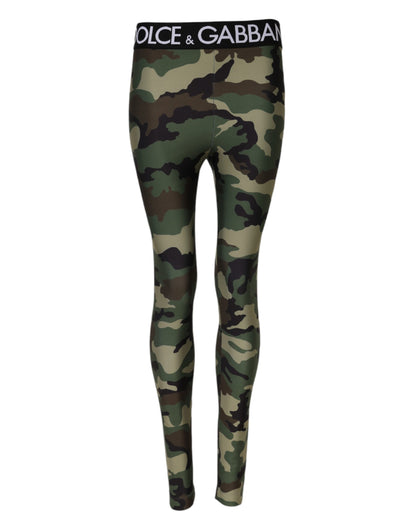 Dolce &amp; Gabbana Leggings mit mehrfarbiger Camouflage-DG-Taille