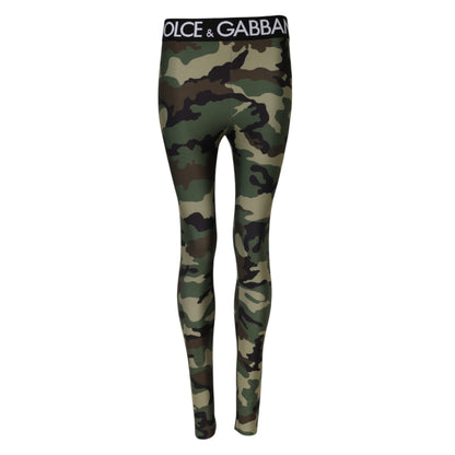 Dolce &amp; Gabbana Leggings mit mehrfarbiger Camouflage-DG-Taille