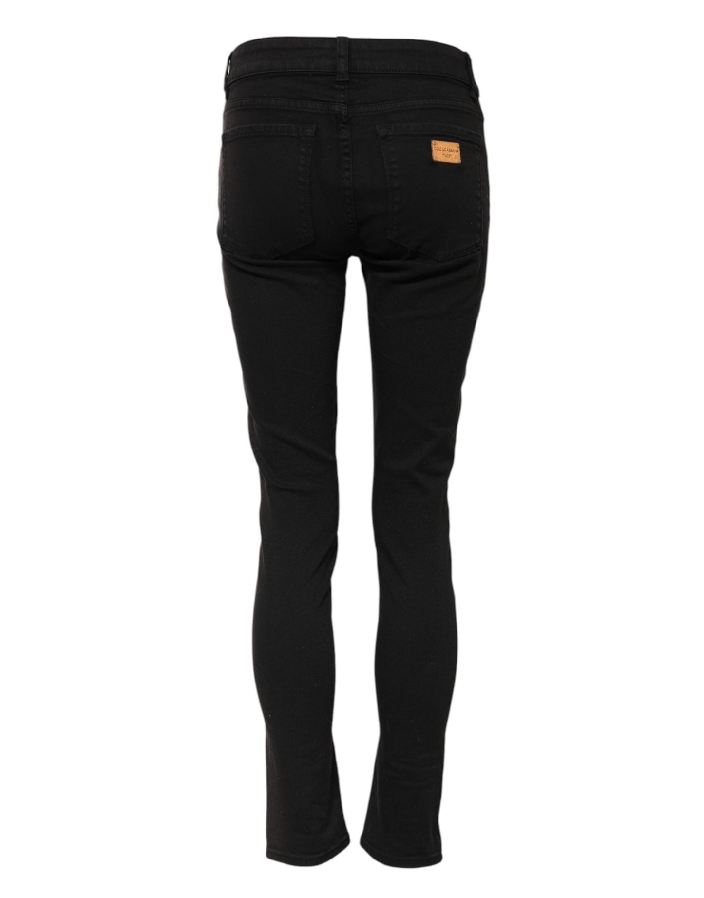 Dolce &amp; Gabbana – Schwarze Skinny-Jeans aus Baumwolle mit mittlerer Taille