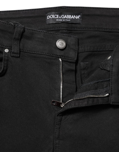 Dolce &amp; Gabbana – Schwarze Skinny-Jeans aus Baumwolle mit mittlerer Taille